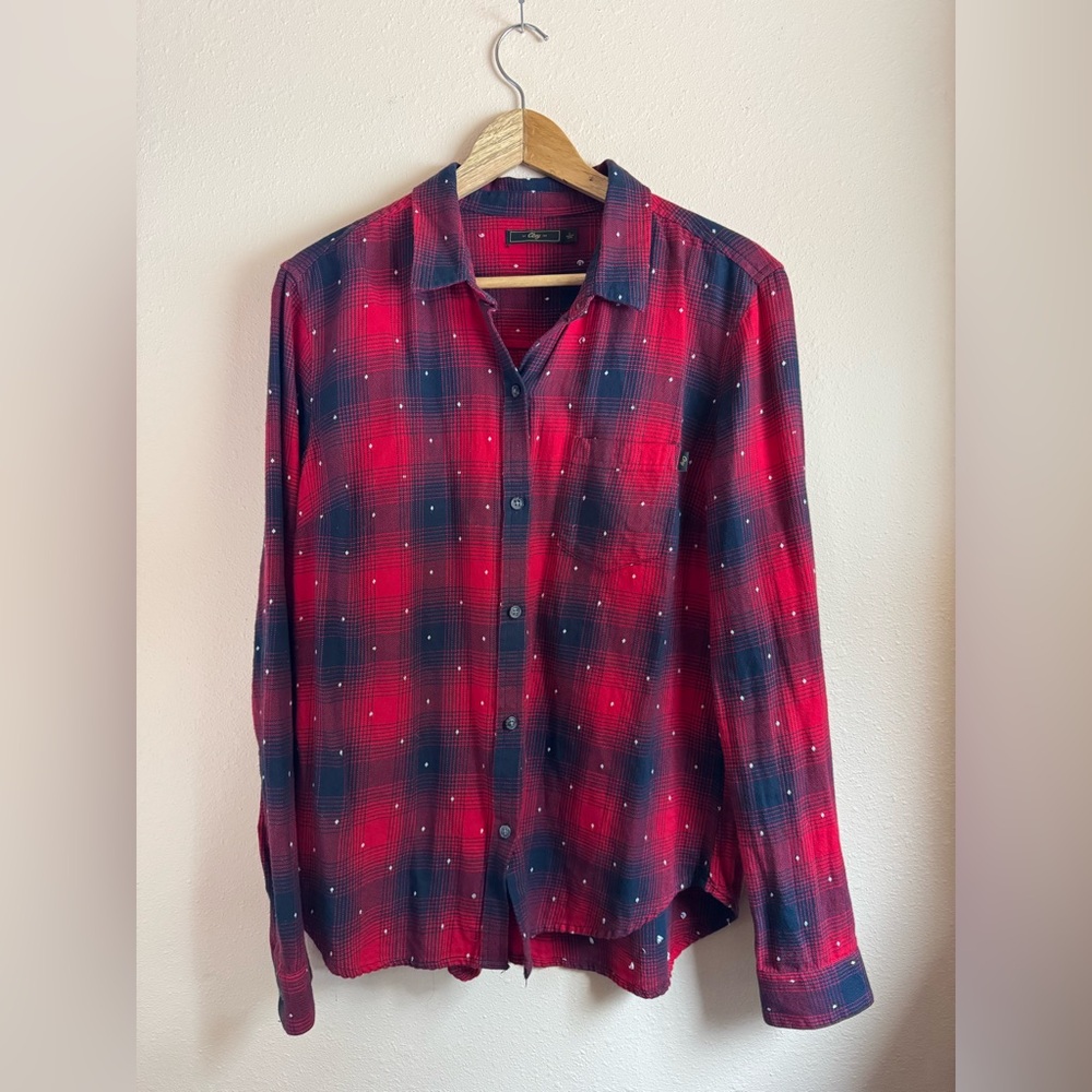 Obey Red and Black Plaid Shirt
